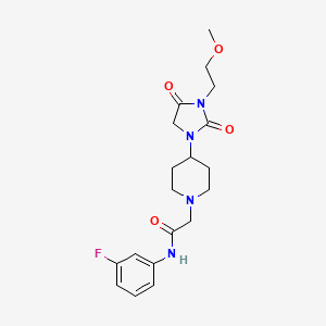 molecular formula C19H25FN4O4 B2531078 N-(3-fluorophenyl)-2-(4-(3-(2-methoxyethyl)-2,4-dioxoimidazolidin-1-yl)piperidin-1-yl)acetamide CAS No. 2034605-68-8