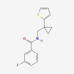 molecular formula C15H14FNOS B2531080 3-氟-N-((1-(噻吩-2-基)环丙基)甲基)苯甲酰胺 CAS No. 1203228-27-6