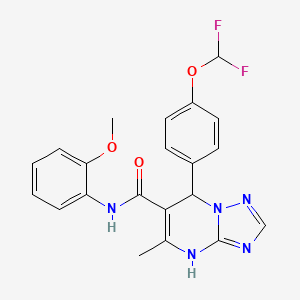 molecular formula C21H19F2N5O3 B2531081 7-[4-(difluoromethoxy)phenyl]-N-(2-methoxyphenyl)-5-methyl-4,7-dihydro[1,2,4]triazolo[1,5-a]pyrimidine-6-carboxamide CAS No. 725219-57-8