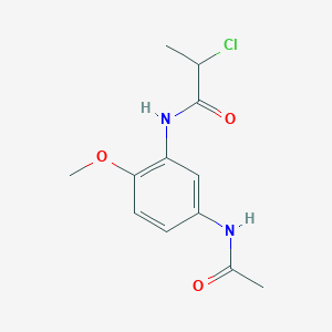 molecular formula C12H15ClN2O3 B2531082 2-chloro-N-(5-acetamido-2-methoxyphenyl)propanamide CAS No. 1000930-64-2