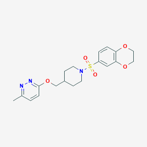 molecular formula C19H23N3O5S B2531085 3-{[1-(2,3-Dihydro-1,4-benzodioxine-6-sulfonyl)piperidin-4-yl]methoxy}-6-methylpyridazine CAS No. 2320925-18-4