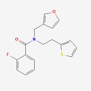 2-fluoro-N-(furan-3-ylmethyl)-N-(2-(thiophen-2-yl)ethyl)benzamide