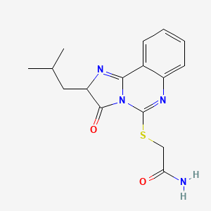 molecular formula C16H18N4O2S B2531088 2-((2-异丁基-3-氧代-2,3-二氢咪唑并[1,2-c]喹唑啉-5-基)硫代)乙酰胺 CAS No. 1053084-07-3