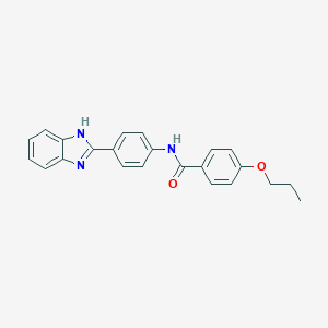 molecular formula C23H21N3O2 B253109 N-[4-(1H-benzimidazol-2-yl)phenyl]-4-propoxybenzamide 