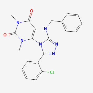 molecular formula C21H17ClN6O2 B2531094 5-苄基-8-(2-氯苯基)-1,3-二甲基嘌呤[8,9-c][1,2,4]三唑-2,4-二酮 CAS No. 921555-99-9