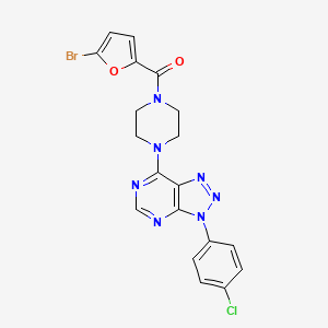 molecular formula C19H15BrClN7O2 B2531096 (5-bromofuran-2-yl)(4-(3-(4-chlorophenyl)-3H-[1,2,3]triazolo[4,5-d]pyrimidin-7-yl)piperazin-1-yl)methanone CAS No. 941887-68-9
