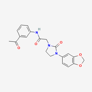 molecular formula C20H19N3O5 B2531097 N-(3-acetylphenyl)-2-(3-(benzo[d][1,3]dioxol-5-yl)-2-oxoimidazolidin-1-yl)acetamide CAS No. 1286718-12-4
