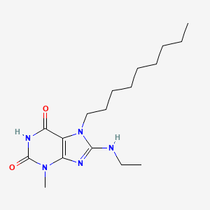 molecular formula C17H29N5O2 B2531099 8-(Ethylamino)-3-methyl-7-nonylpurine-2,6-dione CAS No. 300803-61-6