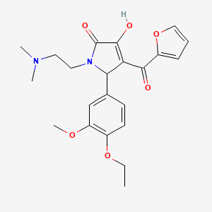 molecular formula C22H26N2O6 B2531100 1-(2-(dimethylamino)ethyl)-5-(4-ethoxy-3-methoxyphenyl)-4-(furan-2-carbonyl)-3-hydroxy-1H-pyrrol-2(5H)-one CAS No. 638134-30-2