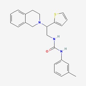 molecular formula C23H25N3OS B2531102 1-(2-(3,4-dihydroisoquinolin-2(1H)-yl)-2-(thiophen-2-yl)ethyl)-3-(m-tolyl)urea CAS No. 898452-51-2