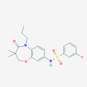 N-(3,3-dimethyl-4-oxo-5-propyl-2,3,4,5-tetrahydrobenzo[b][1,4]oxazepin-8-yl)-3-fluorobenzenesulfonamide