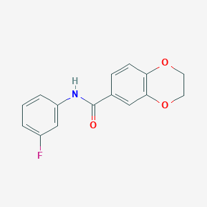 molecular formula C15H12FNO3 B253112 N-(3-fluorophenyl)-2,3-dihydro-1,4-benzodioxine-6-carboxamide 