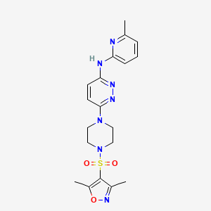 molecular formula C19H23N7O3S B2531122 6-(4-((3,5-二甲基异恶唑-4-基)磺酰基)哌嗪-1-基)-N-(6-甲基吡啶-2-基)嘧啶-3-胺 CAS No. 1021114-77-1