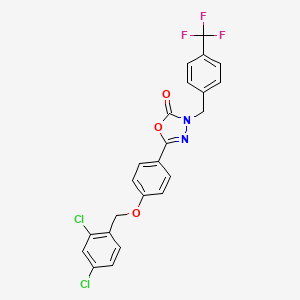 5-{4-[(2,4-dichlorobenzyl)oxy]phenyl}-3-[4-(trifluoromethyl)benzyl]-1,3,4-oxadiazol-2(3H)-one