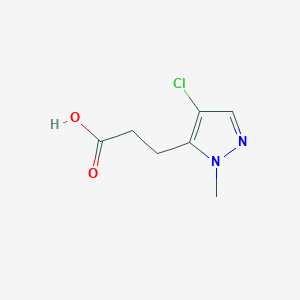 molecular formula C7H9ClN2O2 B2531126 Ácido 3-(4-cloro-1-metil-1H-pirazo-5-il)propanoico CAS No. 1006483-04-0