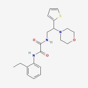 molecular formula C20H25N3O3S B2531131 N1-(2-乙基苯基)-N2-(2-吗啉-2-(噻吩-2-基)乙基)草酰胺 CAS No. 899955-27-2