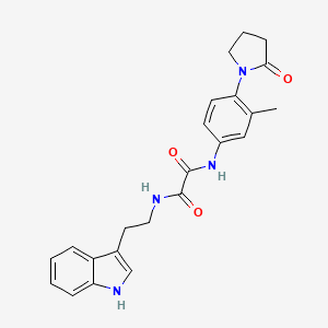 molecular formula C23H24N4O3 B2531138 N1-(2-(1H-indol-3-yl)ethyl)-N2-(3-methyl-4-(2-oxopyrrolidin-1-yl)phenyl)oxalamide CAS No. 941890-29-5