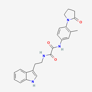 molecular formula C23H24N4O3 B2531138 N-[2-(1H-吲哚-3-基)乙基]-N'-[3-甲基-4-(2-氧代吡咯烷-1-基)苯基]乙二酰胺 CAS No. 941890-29-5