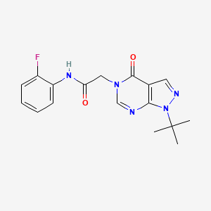 molecular formula C17H18FN5O2 B2531145 2-(1-tert-butyl-4-oxopyrazolo[3,4-d]pyrimidin-5-yl)-N-(2-fluorophenyl)acetamide CAS No. 863447-73-8