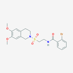 molecular formula C20H23BrN2O5S B2531157 2-溴-N-(2-((6,7-二甲氧基-3,4-二氢异喹啉-2(1H)-基)磺酰基)乙基)苯甲酰胺 CAS No. 922120-50-1