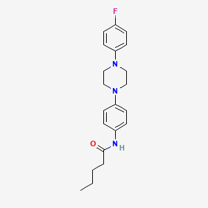 molecular formula C21H26FN3O B2531159 N-{4-[4-(4-fluorophenyl)piperazino]phenyl}pentanamide CAS No. 303151-20-4