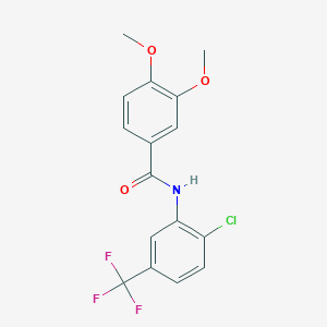 molecular formula C16H13ClF3NO3 B253116 N-[2-chloro-5-(trifluoromethyl)phenyl]-3,4-dimethoxybenzamide 