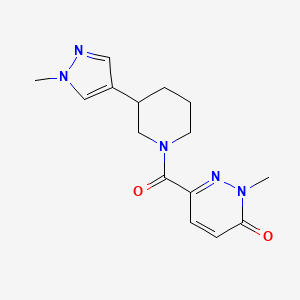 molecular formula C15H19N5O2 B2531162 2-methyl-6-[3-(1-methyl-1H-pyrazol-4-yl)piperidine-1-carbonyl]-2,3-dihydropyridazin-3-one CAS No. 2320544-45-2