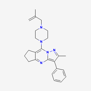 molecular formula C24H29N5 B2531166 2-methyl-8-(4-(2-methylallyl)piperazin-1-yl)-3-phenyl-6,7-dihydro-5H-cyclopenta[d]pyrazolo[1,5-a]pyrimidine CAS No. 896812-02-5