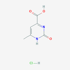 molecular formula C6H7ClN2O3 B2531171 2-Hydroxy-6-methylpyrimidine-4-carboxylic acid hydrochloride CAS No. 1185300-30-4; 89640-83-5