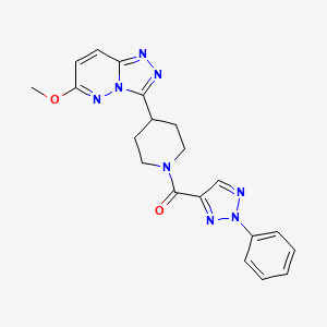 molecular formula C20H20N8O2 B2531174 4-{6-甲氧基-[1,2,4]三唑并[4,3-b]哒嗪-3-基}-1-(2-苯基-2H-1,2,3-三唑-4-羰基)哌啶 CAS No. 2197615-40-8
