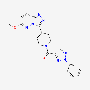 molecular formula C20H20N8O2 B2531174 4-{6-metoxi-[1,2,4]triazolo[4,3-b]piridazin-3-il}-1-(2-fenil-2H-1,2,3-triazol-4-carbonil)piperidina CAS No. 2197615-40-8