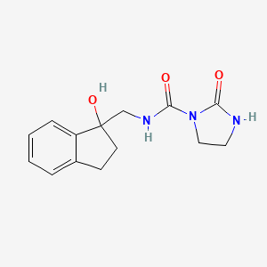 molecular formula C14H17N3O3 B2531175 N-((1-hydroxy-2,3-dihydro-1H-inden-1-yl)methyl)-2-oxoimidazolidine-1-carboxamide CAS No. 1795442-83-9