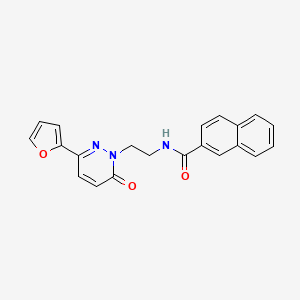 molecular formula C21H17N3O3 B2531177 N-(2-(3-(呋喃-2-基)-6-氧代嘧啶嗪-1(6H)-基)乙基)-2-萘酰胺 CAS No. 946212-05-1