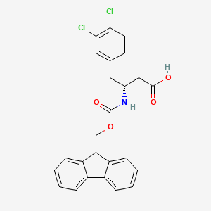 molecular formula C25H21Cl2NO4 B2531180 (R)-3-((((9H-芴-9-基)甲氧基)羰基)氨基)-4-(3,4-二氯苯基)丁酸 CAS No. 269396-57-8