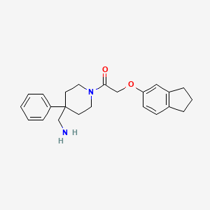1-[4-(Aminomethyl)-4-phenylpiperidin-1-yl]-2-(2,3-dihydro-1H-inden-5-yloxy)ethanone