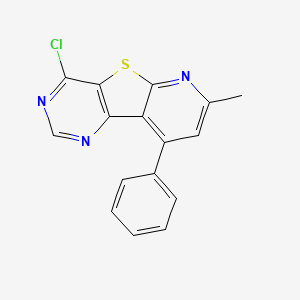 molecular formula C16H10ClN3S B2531185 8-Chloro-2-methyl-4-phenyl-9-thia-1,5,7-triaza-fluorene CAS No. 1334491-17-6