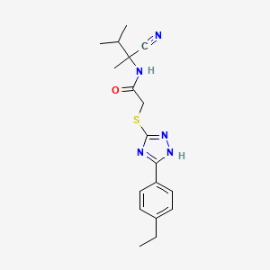 molecular formula C18H23N5OS B2531189 N-(1-cyano-1,2-dimethylpropyl)-2-{[5-(4-ethylphenyl)-4H-1,2,4-triazol-3-yl]sulfanyl}acetamide CAS No. 854138-19-5
