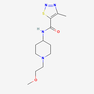 molecular formula C12H20N4O2S B2531197 N-(1-(2-methoxyethyl)piperidin-4-yl)-4-methyl-1,2,3-thiadiazole-5-carboxamide CAS No. 1421459-10-0