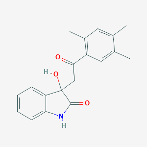 molecular formula C19H19NO3 B253120 3-hydroxy-3-[2-oxo-2-(2,4,5-trimethylphenyl)ethyl]-1,3-dihydro-2H-indol-2-one 