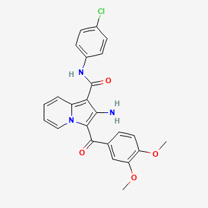 molecular formula C24H20ClN3O4 B2531200 2-氨基-N-(4-氯苯基)-3-(3,4-二甲氧基苯甲酰基)吲哚并[1,2-b]氮杂环庚-1-甲酰胺 CAS No. 903281-57-2