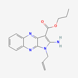 molecular formula C17H18N4O2 B2531204 Propyl 2-amino-1-prop-2-enylpyrrolo[3,2-b]quinoxaline-3-carboxylate CAS No. 848735-71-7