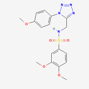 molecular formula C17H19N5O5S B2531206 3,4-ジメトキシ-N-((1-(4-メトキシフェニル)-1H-テトラゾール-5-イル)メチル)ベンゼンスルホンアミド CAS No. 921060-27-7