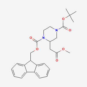molecular formula C27H32N2O6 B2531209 Methyl (4-BOC-2-FMOC-Pierazine)-2-acetate CAS No. 219312-96-6