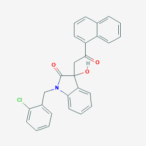 molecular formula C27H20ClNO3 B253121 1-(2-chlorobenzyl)-3-hydroxy-3-[2-(1-naphthyl)-2-oxoethyl]-1,3-dihydro-2H-indol-2-one 