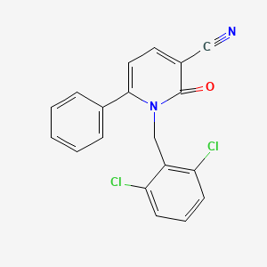 molecular formula C19H12Cl2N2O B2531211 1-(2,6-Dichlorobenzyl)-2-oxo-6-phenyl-1,2-dihydro-3-pyridinecarbonitrile CAS No. 339108-86-0