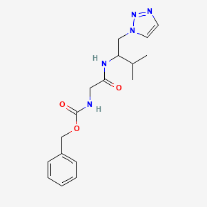 molecular formula C17H23N5O3 B2531212 benzyl (2-((3-methyl-1-(1H-1,2,3-triazol-1-yl)butan-2-yl)amino)-2-oxoethyl)carbamate CAS No. 2034520-15-3