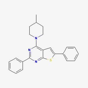 molecular formula C24H23N3S B2531219 4-(4-Methylpiperidin-1-yl)-2,6-diphenylthieno[2,3-d]pyrimidine CAS No. 379247-69-5