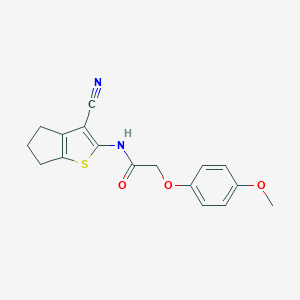 molecular formula C17H16N2O3S B253123 N-(3-cyano-5,6-dihydro-4H-cyclopenta[b]thiophen-2-yl)-2-(4-methoxyphenoxy)acetamide 