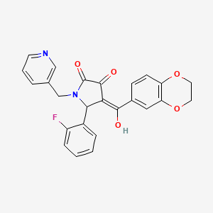 4-(2,3-dihydrobenzo[b][1,4]dioxine-6-carbonyl)-5-(2-fluorophenyl)-3-hydroxy-1-(pyridin-3-ylmethyl)-1H-pyrrol-2(5H)-one