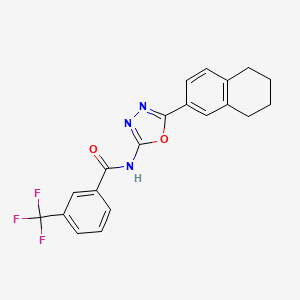 molecular formula C20H16F3N3O2 B2531239 N-[5-(5,6,7,8-tetrahydronaphthalen-2-yl)-1,3,4-oxadiazol-2-yl]-3-(trifluoromethyl)benzamide CAS No. 887886-34-2